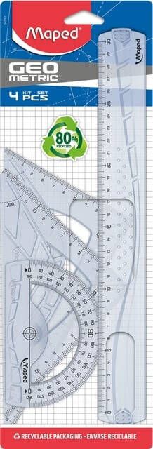Maped Tekenset 4delig 300mm voor rechtshandigen transparant