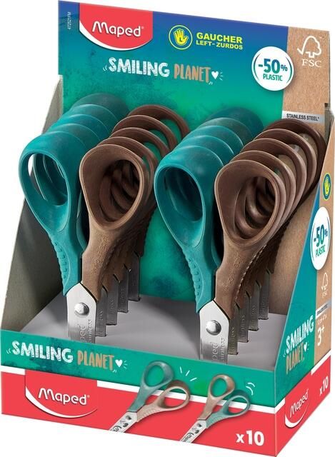 Maped Schaar Smiling Planet 12cm links display ?? 10 stuks assorti