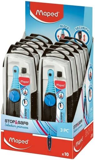 Maped Passer Stop&Safe 3delig display Ã¡ 10 stuks assorti