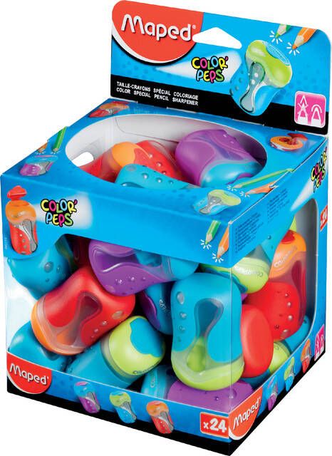 Maped Puntenslijper Colorpeps dubbel assorti displayà 24 stuk