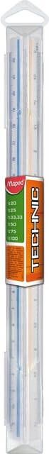 Maped driekantige schaallat groen: schaalverdeling 1:20 1:25 1:33 1:50 1:75 1:100