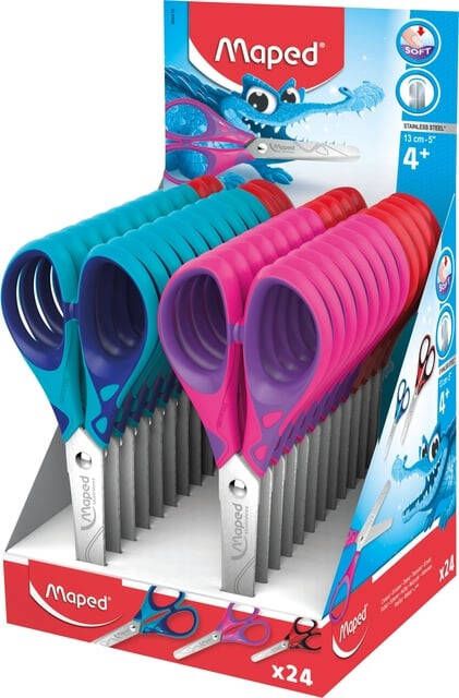 Maped Schaar Essentials Soft 13cm displayá 24 stuks assorti