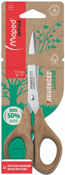 Maped Office Advanced Wood schaar 17 cm symmetrisch