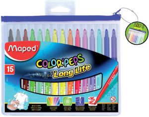 Maped Viltstift Color'peps in etui met rits 15stuks assorti