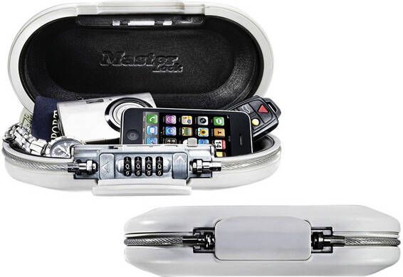 Master Lock Draagbare kluis MasterLock Safe space met combinatieslot en kabel wit