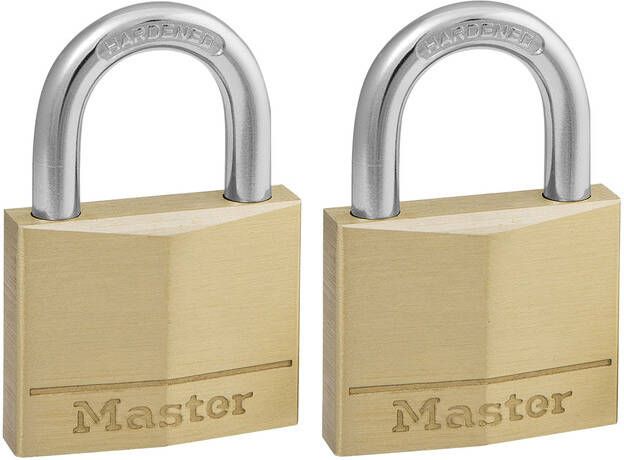 Master Lock Hangslot MasterLock 2 gelijksluitend messing 40mm