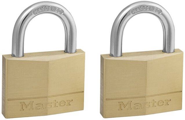 Master Lock Hangslot MasterLock 2 gelijksluitend messing 50mm 2 stuks