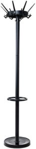 Maul kapstok caligo metaal hoogte 175 cm 32 kledinghaken met parapluhouder zwart RAL 9004