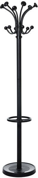 Maul kapstok Nubis metaal hoogte 175 cm 20 ophanghaken met parapluhouder zwart RAL9004