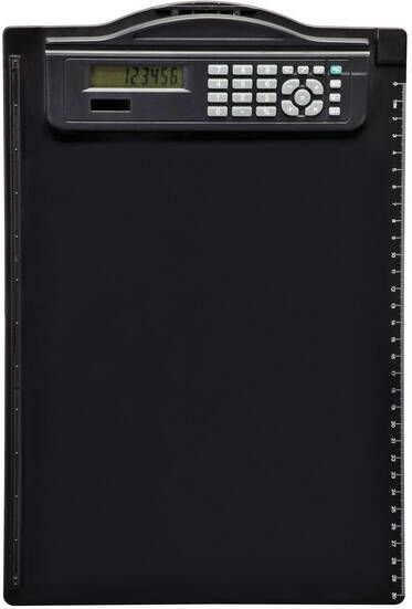 Maul klemplaat hard kunststof met calculator A4 staand zwart