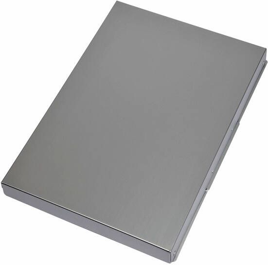 Maul assist klembordkoffer aluminium A4 staand draait linksom open (zijkant)