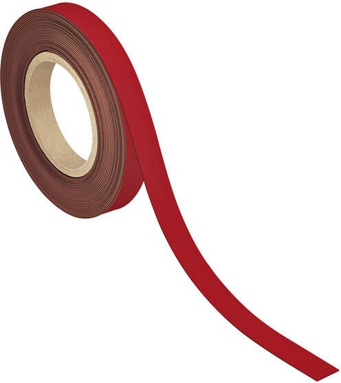 Maul magnetisch etiketband beschrijf- en wisbaar 10mtx20mm rood