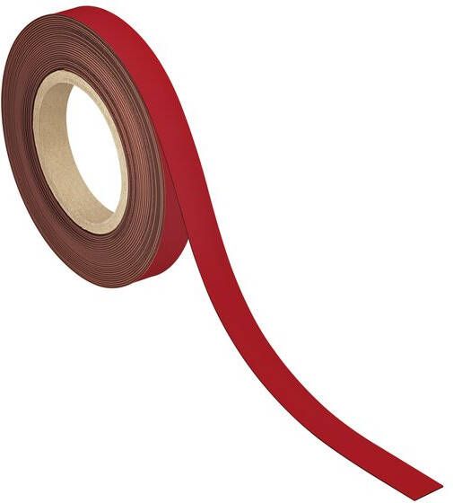 Maul magnetisch etiketband beschrijf- en wisbaar 10mtx20mm rood
