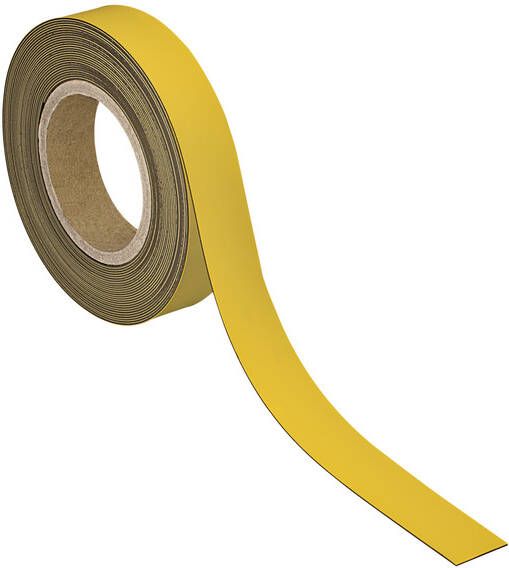 Maul magnetisch etiketband beschrijf- en wisbaar 10mtx30mm geel