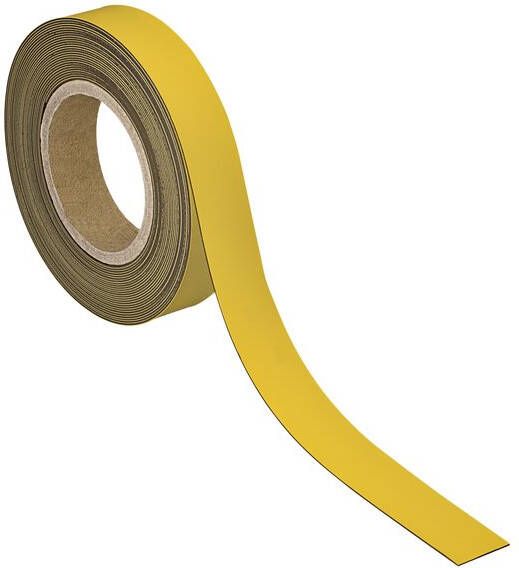 Maul magnetisch etiketband beschrijf- en wisbaar 10mtx30mm geel