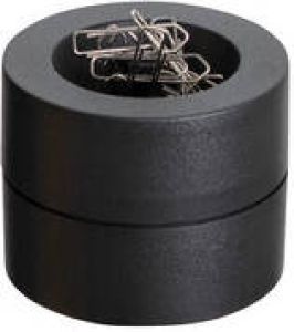 Maul papercliphouder magnetisch Ø7.3x6cm incl. paperclips zwart