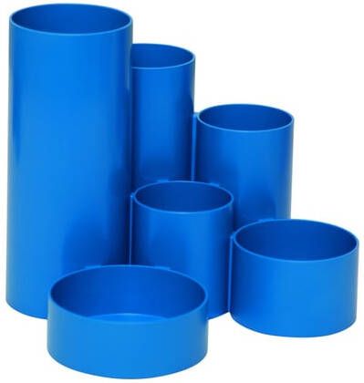 Maul tubo pennenbak 6 vaks Ø 15 x 12 5 cm voor 85% uit gerecycleerd PS blauw