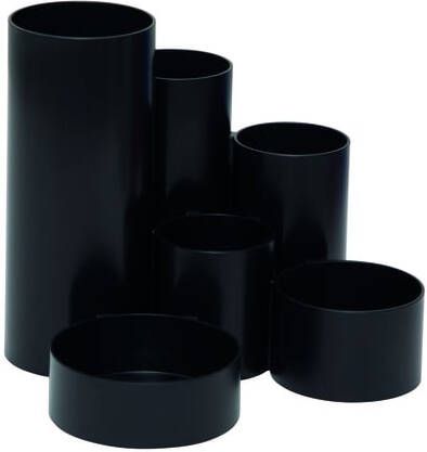 Maul tubo pennenbak 6 vaks Ø 15 x 12 5 cm voor 85% uit gerecycleerd PS zwart