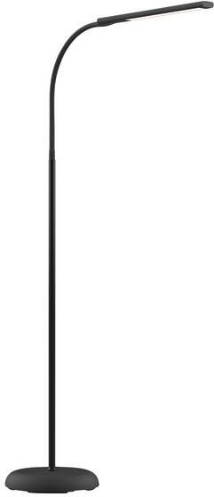 Maul vloerlamp LED Pirro op voet hoog 126.5cm warmwit licht dimbaar flexible draaibare arm zwart