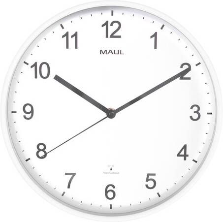 MAUL Wandklok Sprint RC Ã30x5cm kunststof wit wit