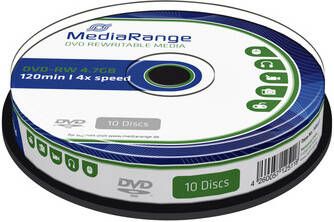 MediaRange Rewritable DVD-RW 4.7GB I 120min 4x Speed Cake 10