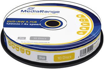 MediaRange Rewritable DVD RW 4.7GB I 120min 4x Speed Cake 10