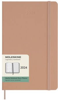 Moleskine Agenda 2024 12M Planner Weekly 7dag 1pagina large 130x210mm hard cover sand brown