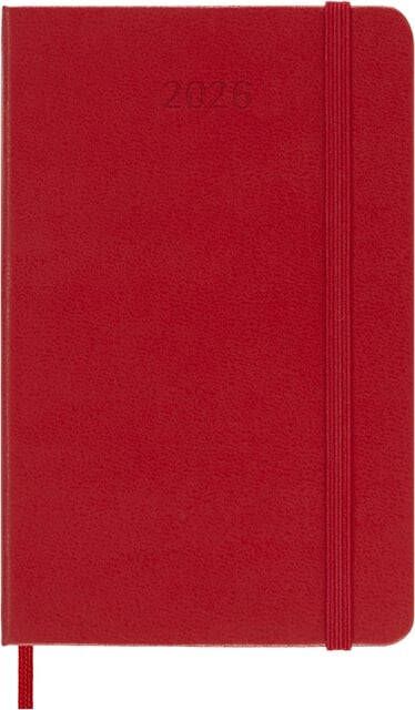 Moleskine Agenda 2026 12M Planner Weekly 7dagen 1pagina pocket hc scarlet red
