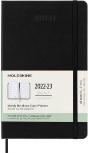 Moleskine Agenda notitieboek 2022-2023 18mnd Large hard cover zwart