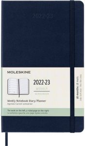 Moleskine Agenda notitieboek 2022-2023 18mnd Large soft cover saffierblauw