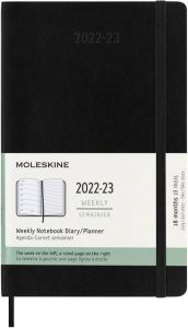 Moleskine Agenda notitieboek 2022-2023 18mnd Large soft cover zwart