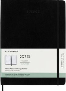 Moleskine Agenda notitieboek 2022-2023 18mnd XL soft cover zwart