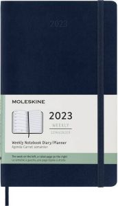 Moleskine Agenda notitieboek 2023 12mnd Large soft cover saffierblauw