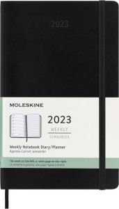 Moleskine Agenda notitieboek 2023 12mnd Large soft cover zwart