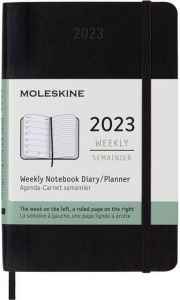 Moleskine Agenda notitieboek 2023 12mnd Pocket soft cover zwart