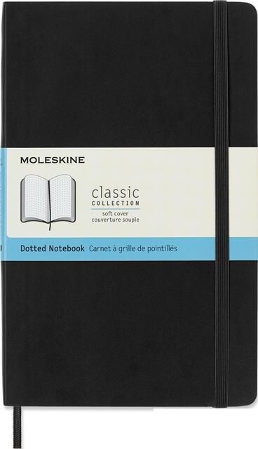 Moleskine Notitieboek large 130x210mm dots soft cover zwart