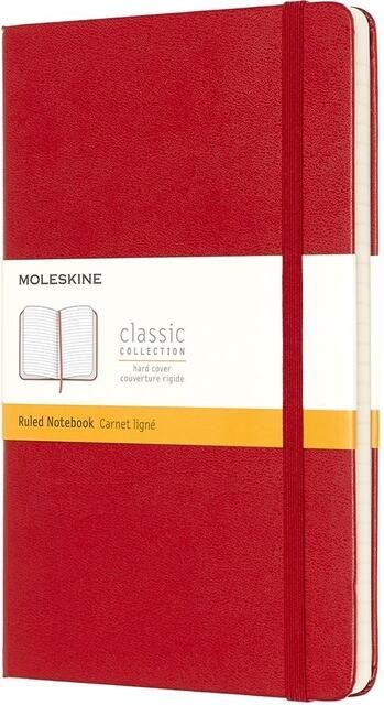 Moleskine notitieboek ft 13 x 21 cm gelijnd harde cover 240 blad rood - Foto 2