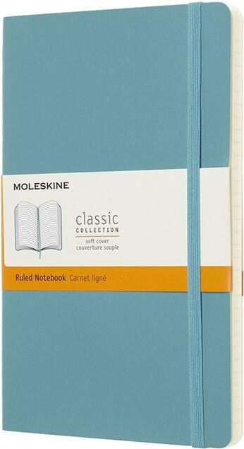 Moleskine Notitieboek large 130x210mm lijn soft cover reef blue