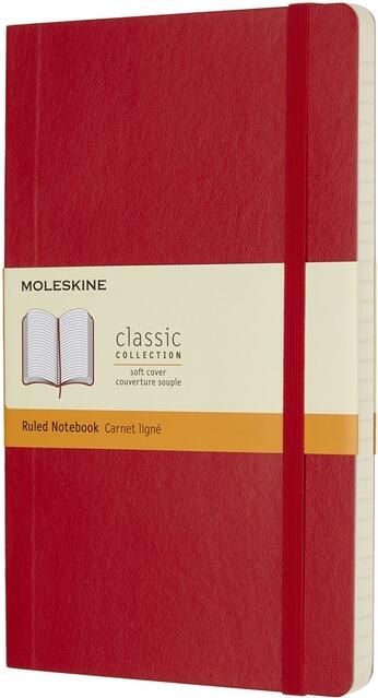 Moleskine Notitieboek large 130x210mm lijn soft cover scarlet red