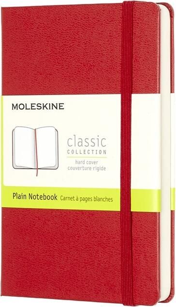 Moleskine notitieboek ft 9 x 14 cm effen harde cover 192 blad rood - Foto 2