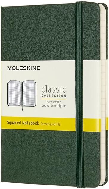 Moleskine Notitieboek pocket 90x140mm ruit 5x5mm hard cover myrtle green