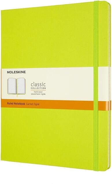 Moleskine Notitieboek XL 190x250mm lijn hard cover lemon green