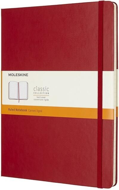 Moleskine Notitieboek XL 190x250mm lijn hard cover scarlet red
