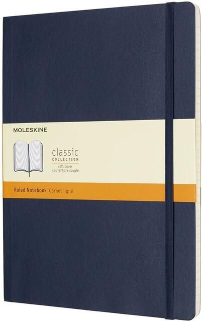 Moleskine Notitieboek XL 190x250mm lijn soft cover sapphire blue