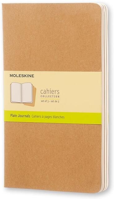 Moleskine Schrift 130x210mm blanco 160 pagina's 70gr kraft set Ã  3 stuks