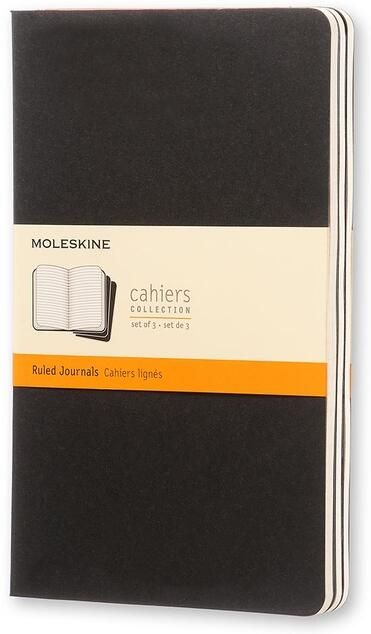 Moleskine Schrift 130x210mm lijn 160 pagina's 70gr zwart set Ã  3 stuks