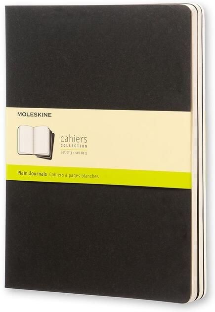 Moleskine Schrift 190x250mm blanco 240 pagina's 70gr zwart set Ã  3 stuks