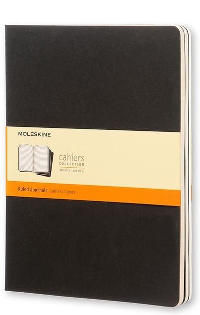 Moleskine Schrift 190x250mm lijn 240 pagina's 70gr zwart set Ã  3 stuks
