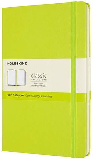 Moleskine Notitieboek large 130x210mm blanco hard cover lemon green