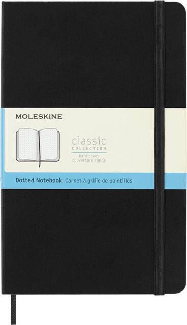 Moleskine Notitieboek large 130x210mm dots hard cover zwart